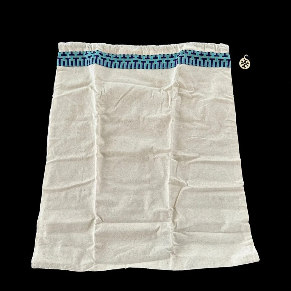 Tory Burch Canvas Dust Bag Drawstring Handbag Purse Shoes Travel Designer